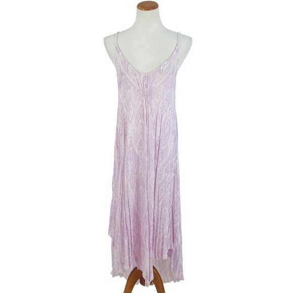 Free People Lilac Flowy Asymmetrical Midi Slip Dress | Balletcore Boho Coquette - Picture 2 of 16